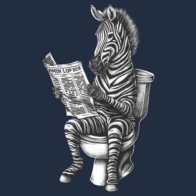 Zebra on toilet