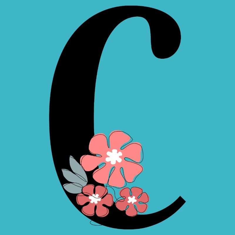 Lettre c fleurs minimalistes