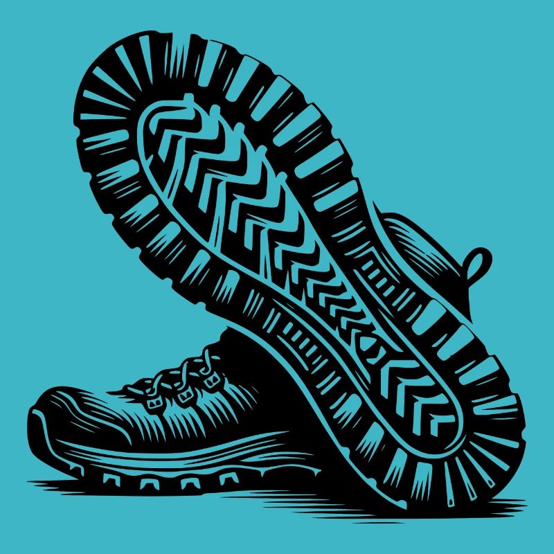 Hiking boots with deep tread