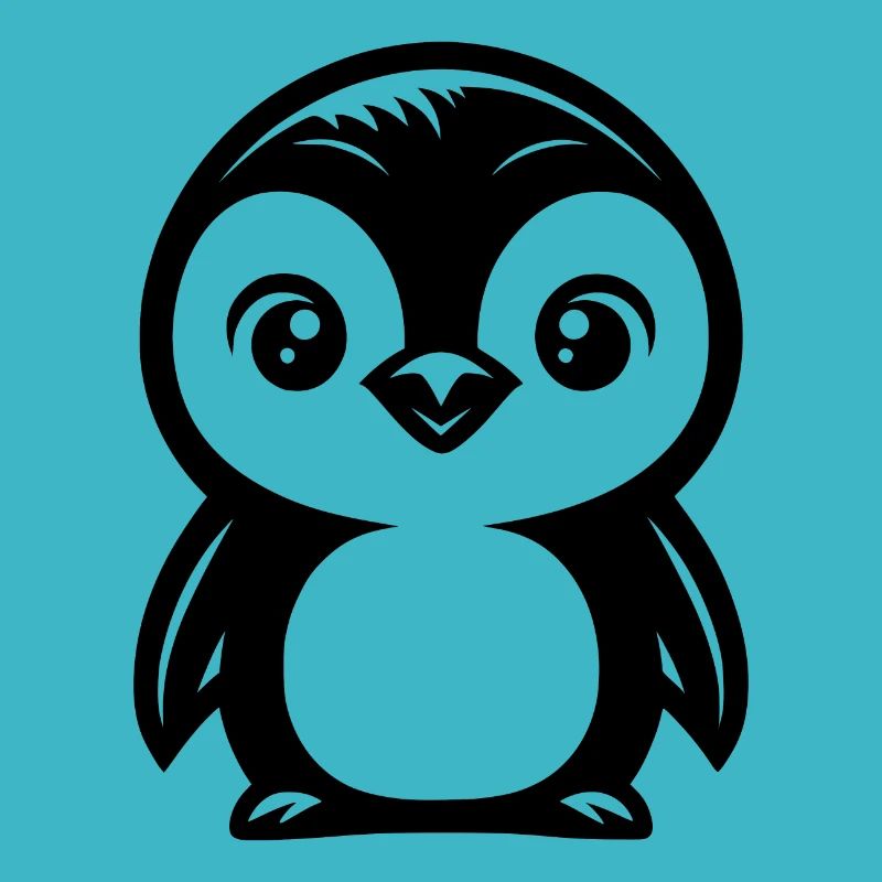 Dessin mignon de pingouin comique
