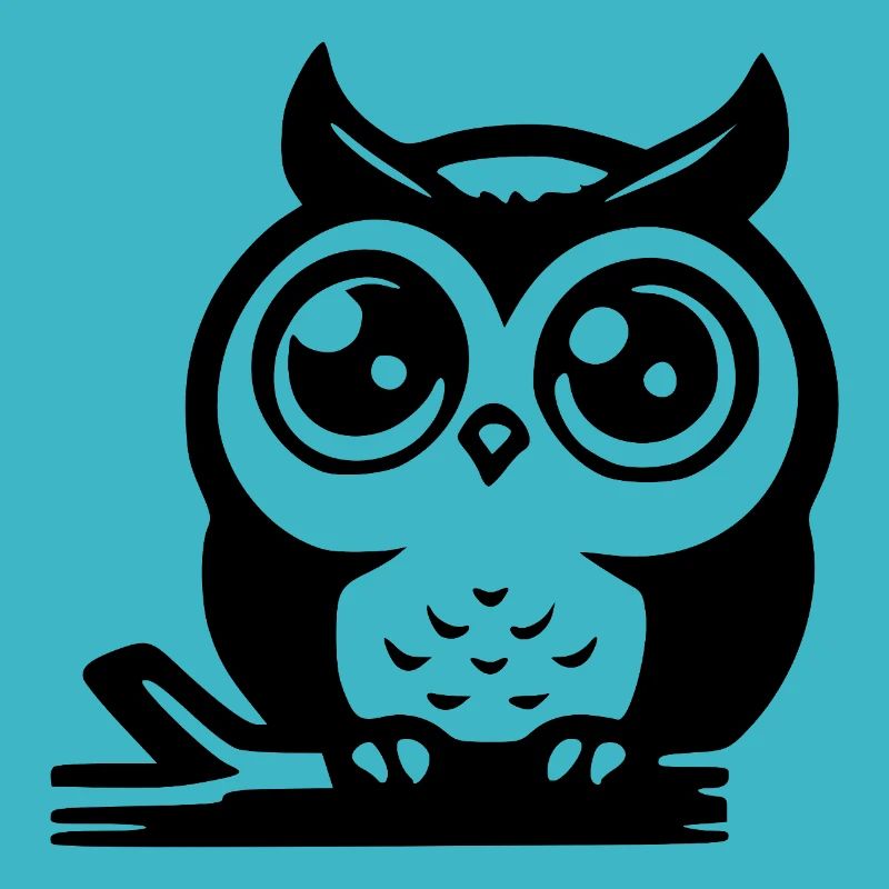 Hibou mignon de dessin animé avec des yeux mignons