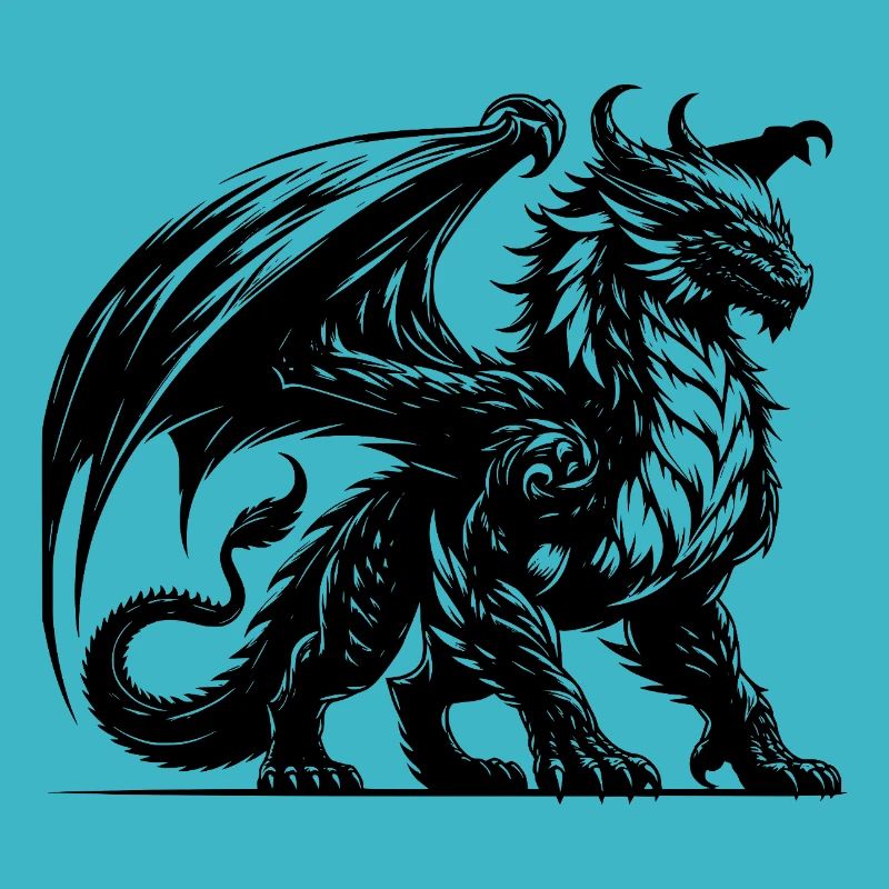 Huge dragon with huge wings