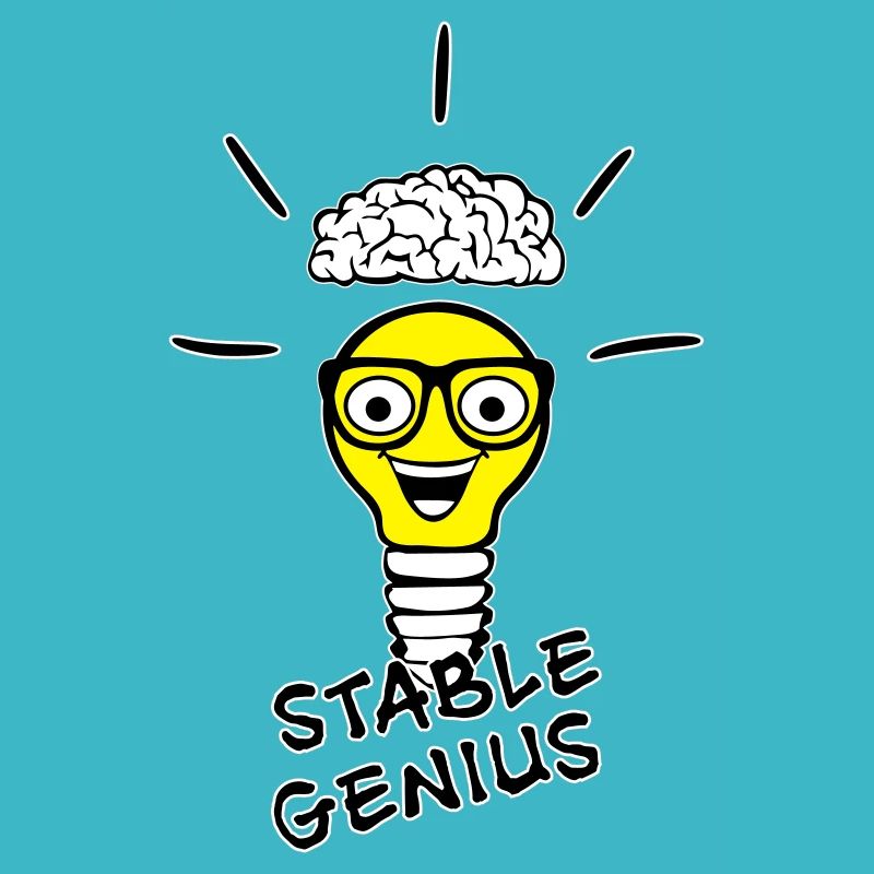 Nerd lightbulb and brain - Stable Genius
