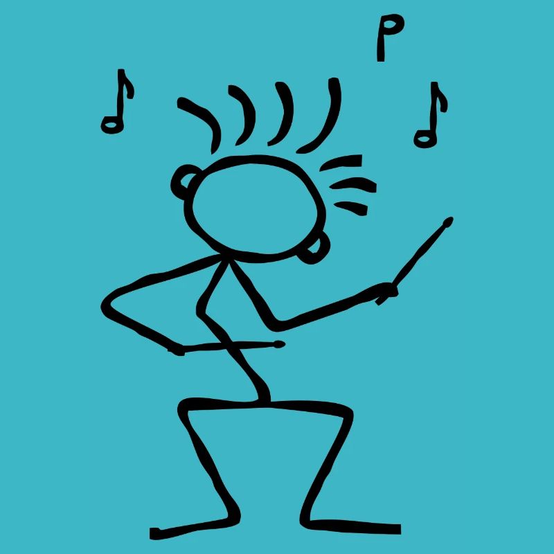 Stick figure with drumsticks - drummer