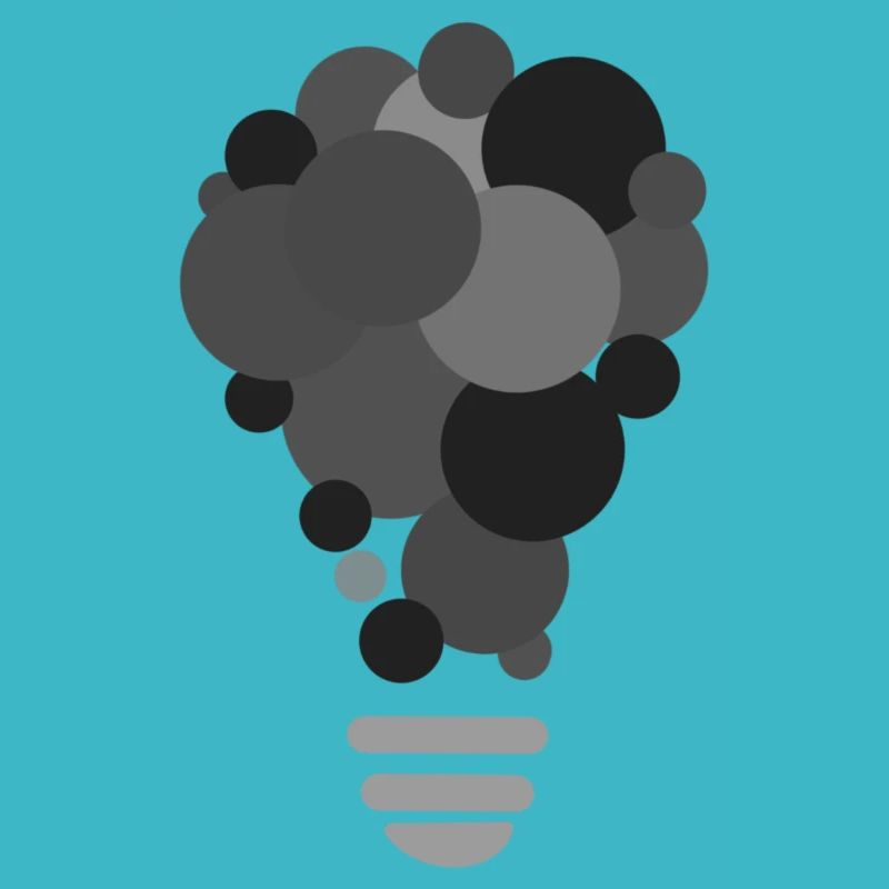 CREATIVITY lightbulb black and white schwarz/weiss