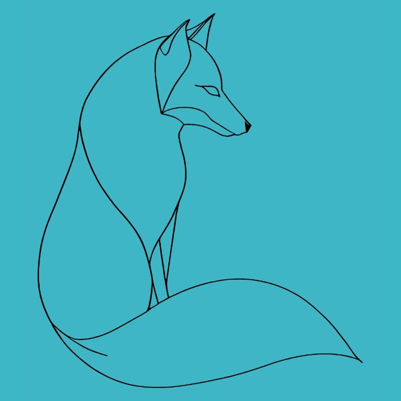 Fuchs in feiner Linienkunst