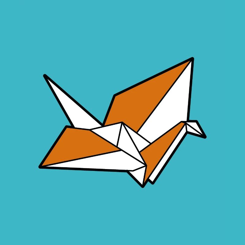 Origami crane bird