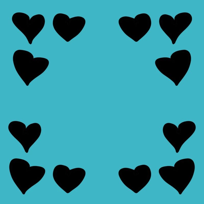Hearts Pattern Frame Square Heart