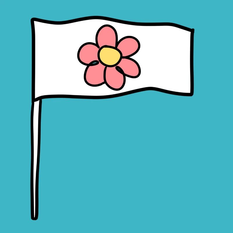Fleur Drapeau Rose Symbole Forme Nature