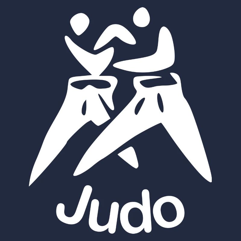 Judo dessin écriture ci-dessous blanc
