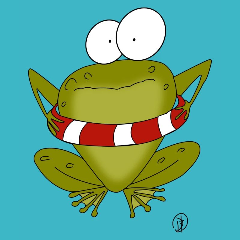 Frosch mit Rettungsring