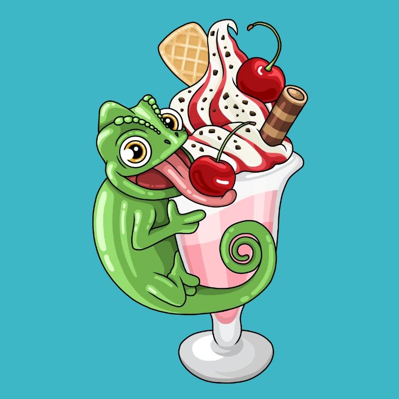Sundae avec caméléon