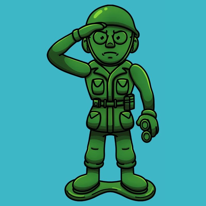 Soldat militaire vert Toy Sergeant saluant