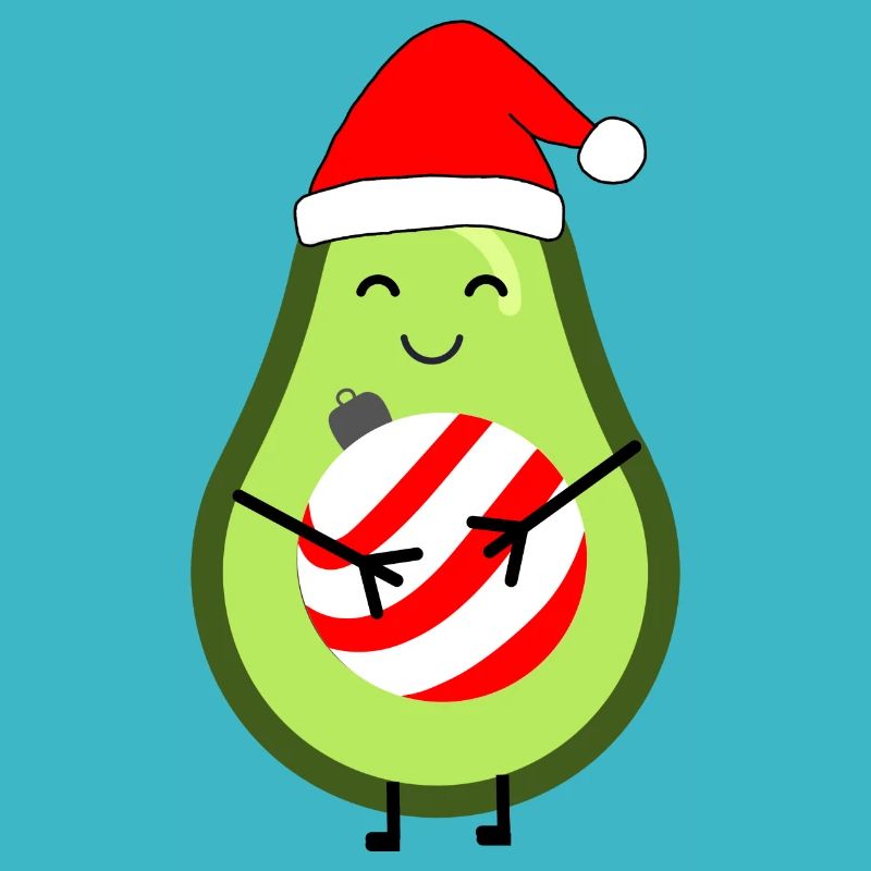 Affectionate Avocado with Christmas Sphere