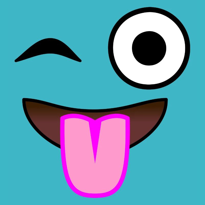Winking et de la langue pointant visage