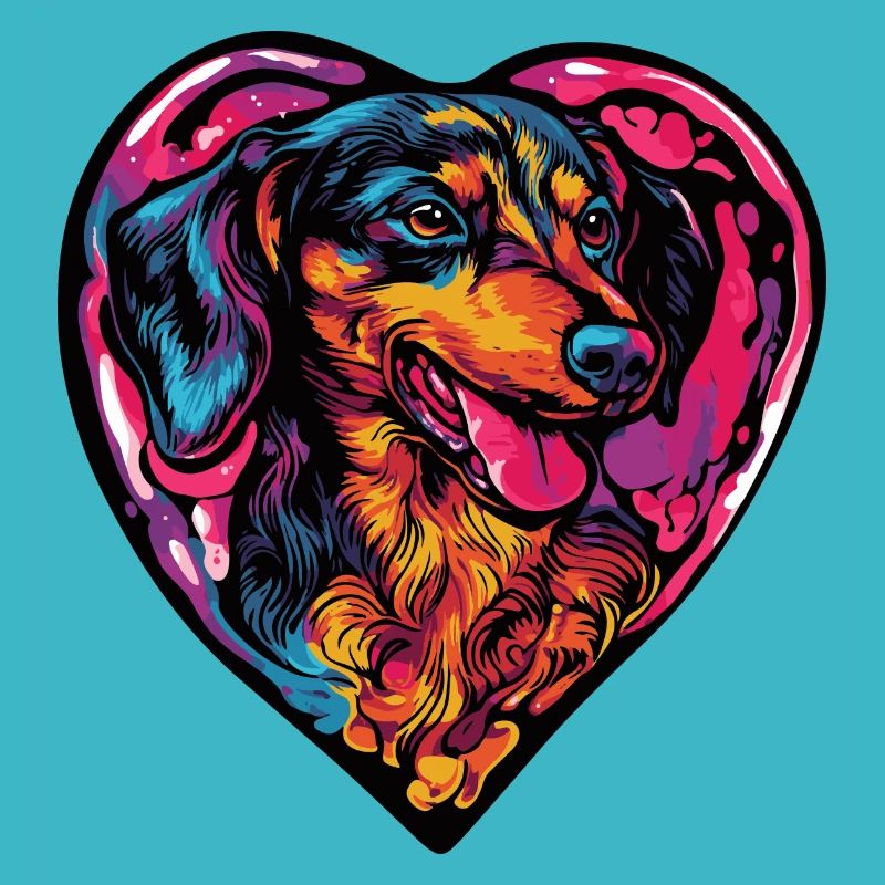 Dackel DachsHund Herz Liebe