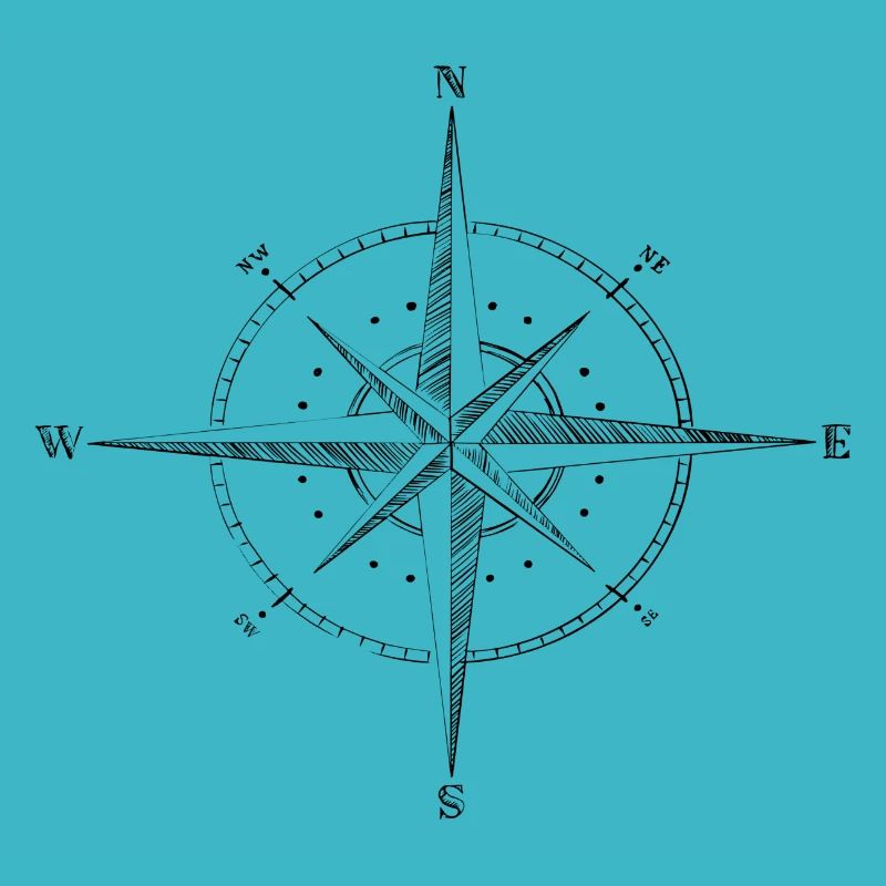 Compass monochrome drawing