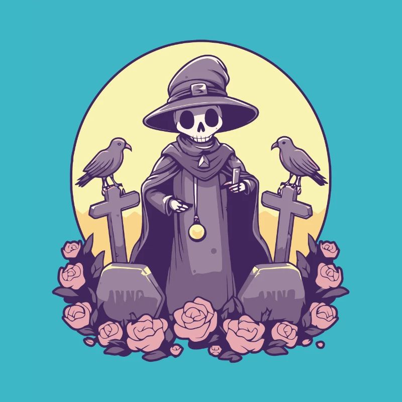 Kawaii Pastel Goth Cute Witchy Death Grim Reaper