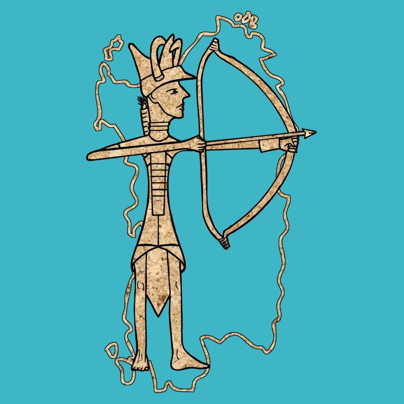 Bronze archer with cork print