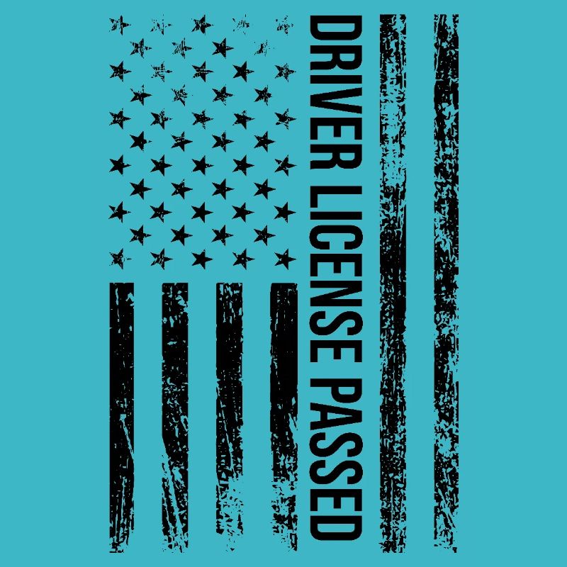 American Flag Driver License Passed Driving Exam