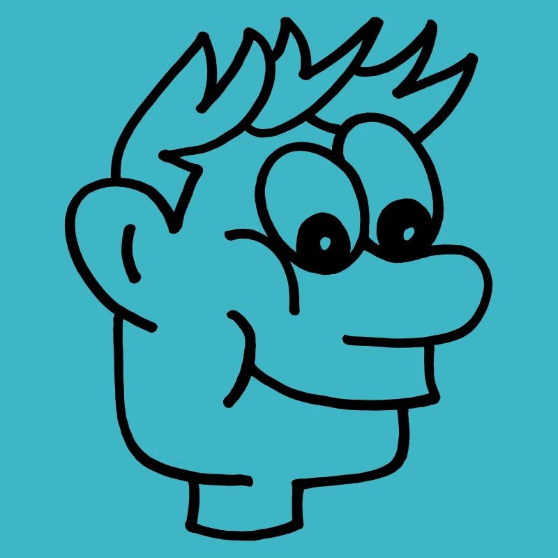 Visage de garçon de bande dessinée