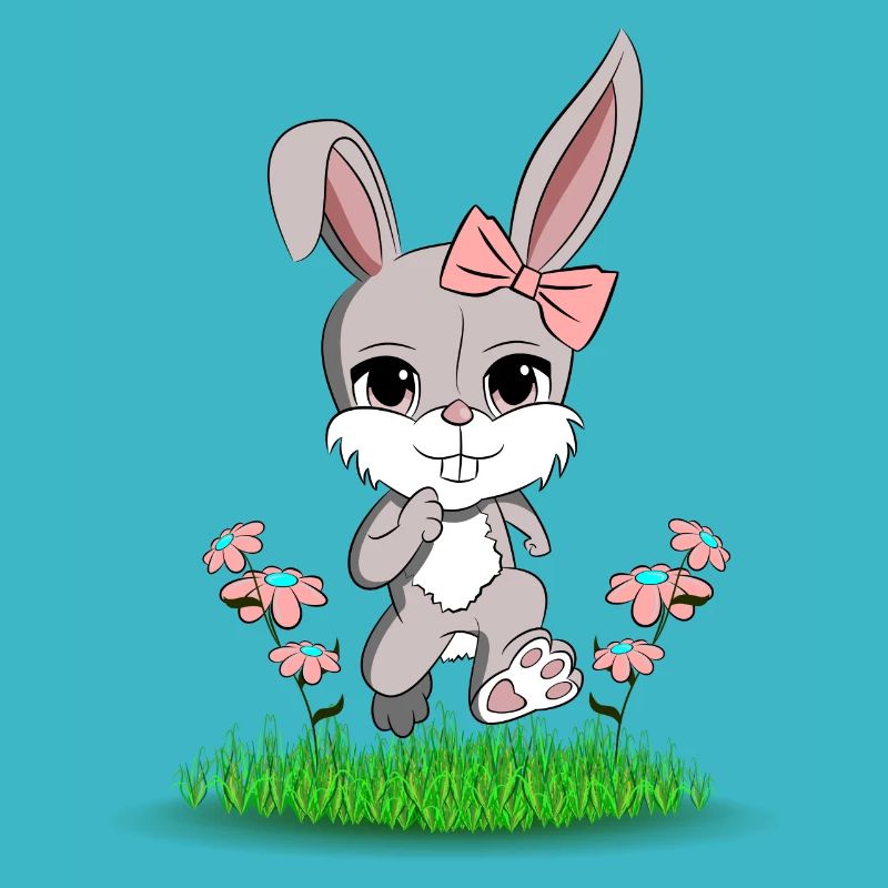 Hase mit Haarschleife