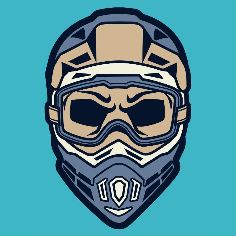 Motocross helmet with head