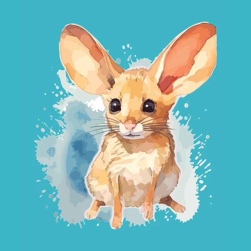 Aquarell Jerboa - Bunte Wüstennagetierkunst