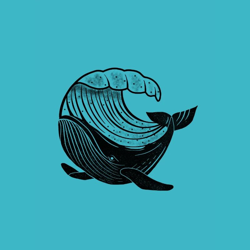 Whale with wave - protects the seas