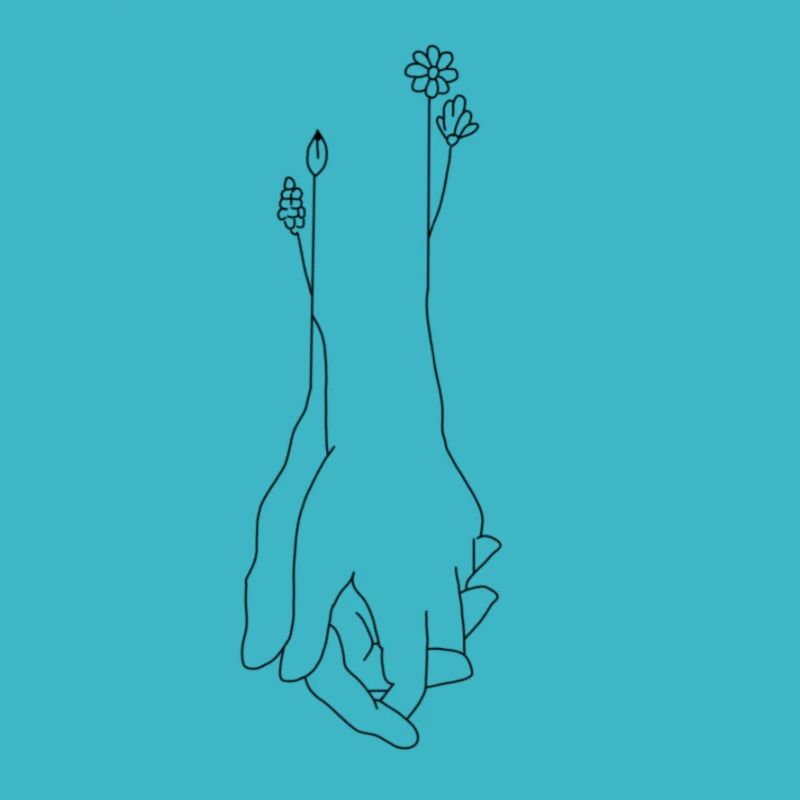 Fleurs à main noir