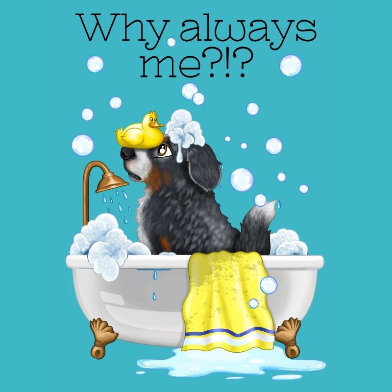 Bathing fun with dog soap bubbles