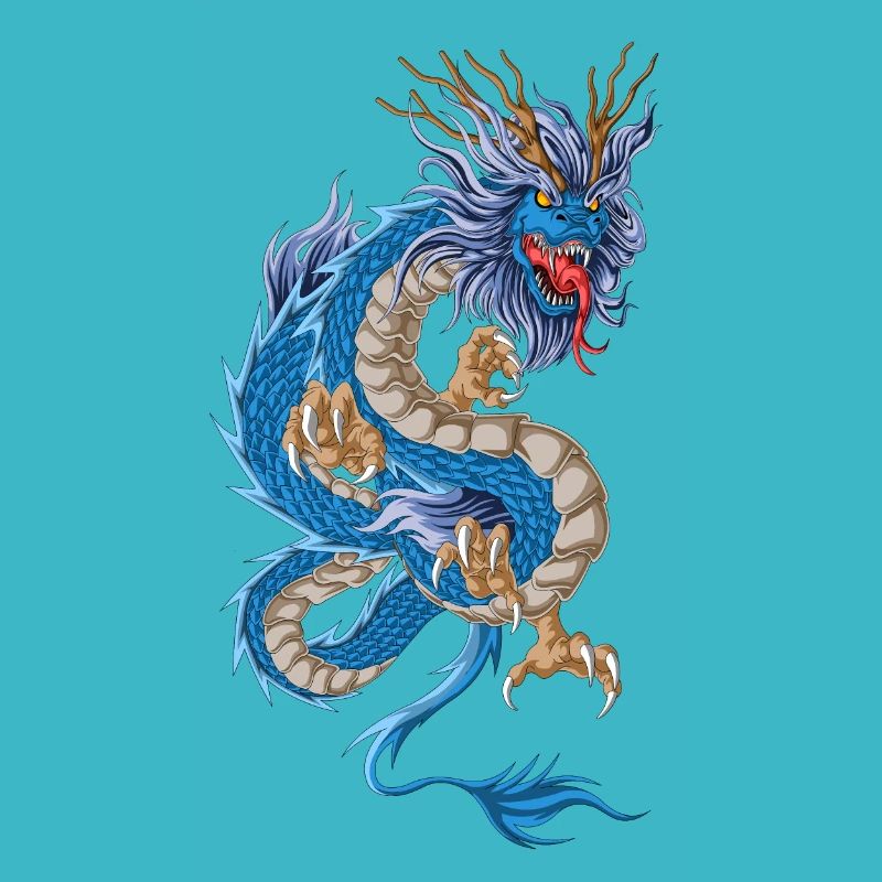 Blauer Drache asiatisch