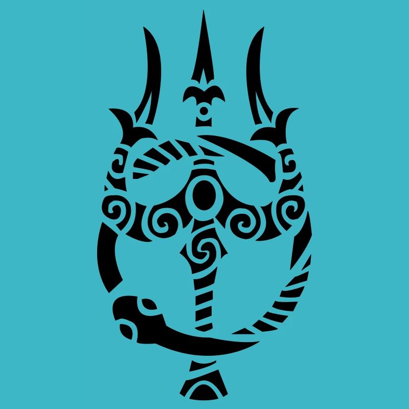 Trident de Poséidon avec ouroboros