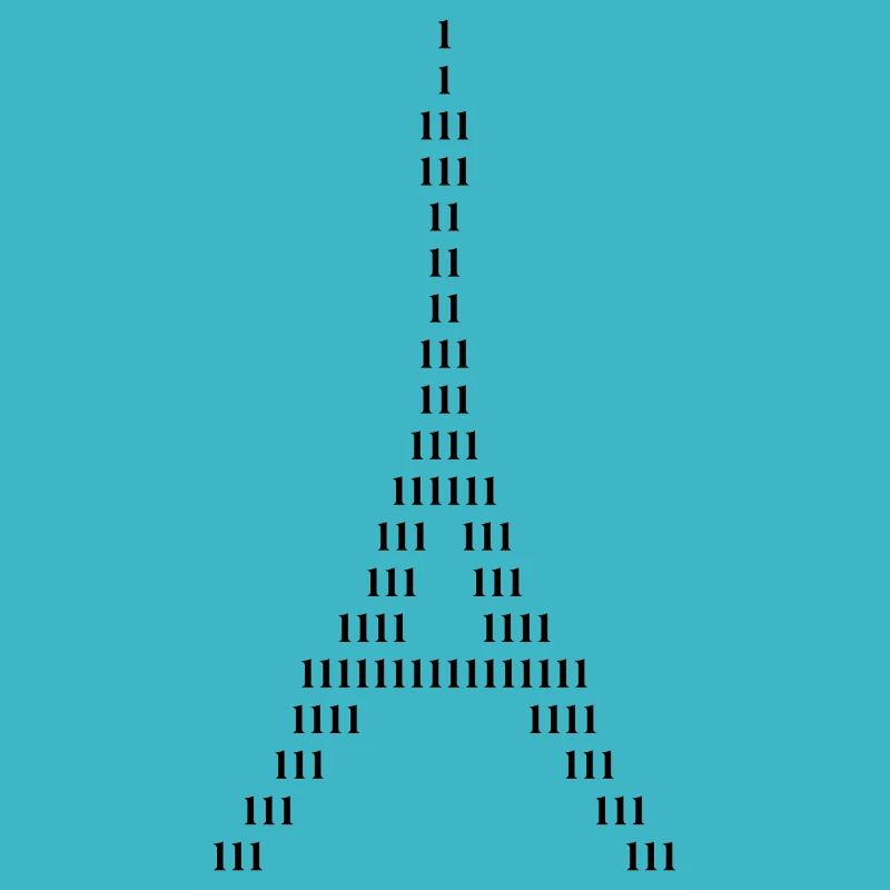 Silhouette des Eiffelturms aus Einsen
