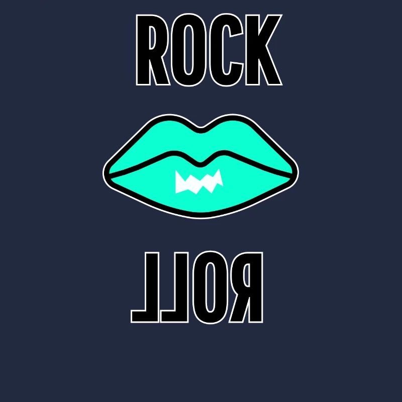 Rock n roll lips blue
