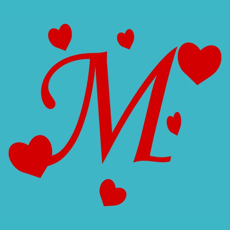 Buchstabe M mit Herzen