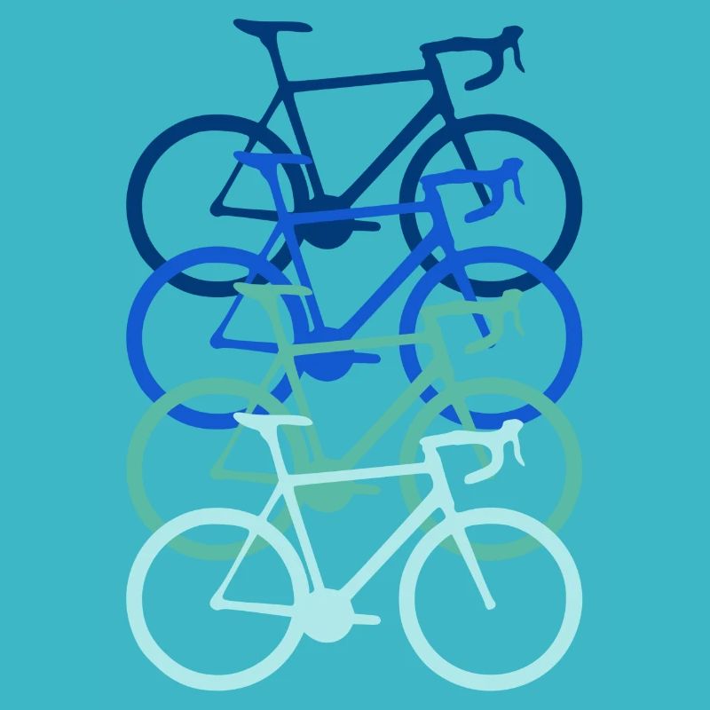 Racing bikes in blue. gift