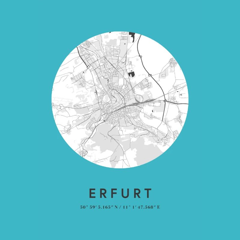 Erfurt Thuringia map city map city map map