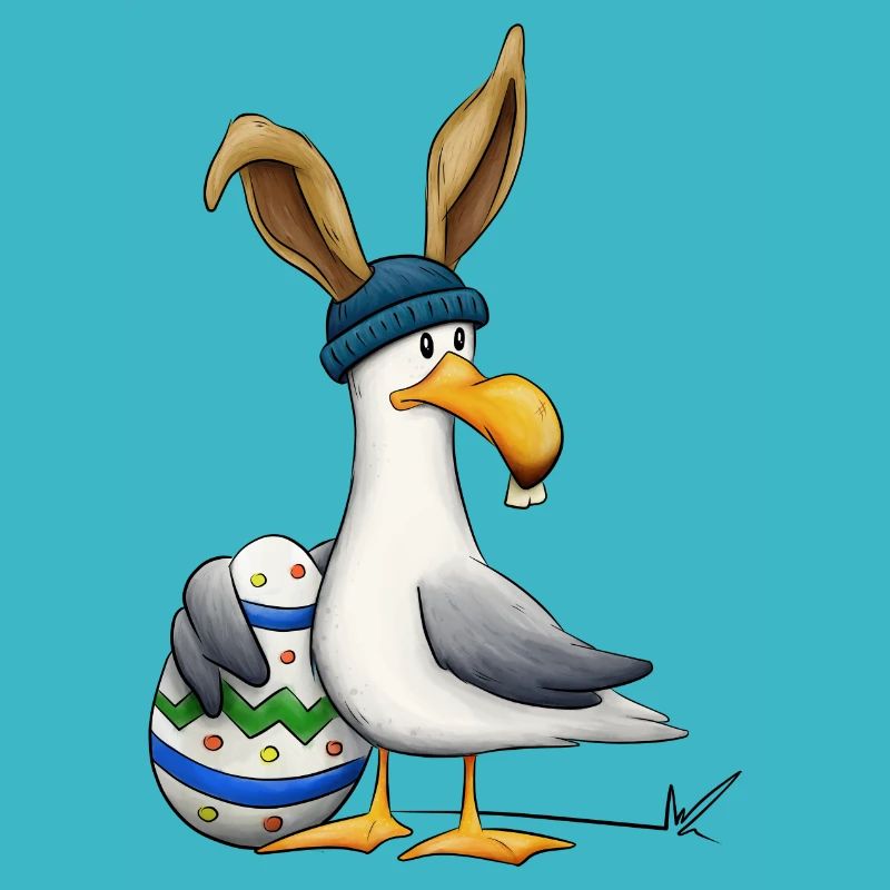 North German Easter North Sea Sea Sea Gull with Egg