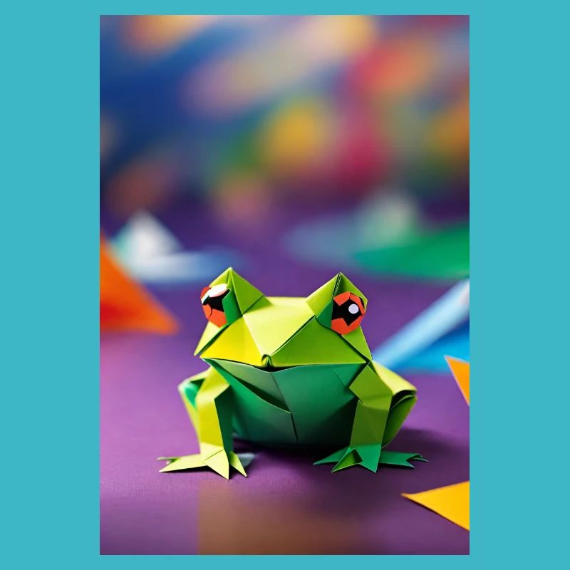 Green Origami Frog