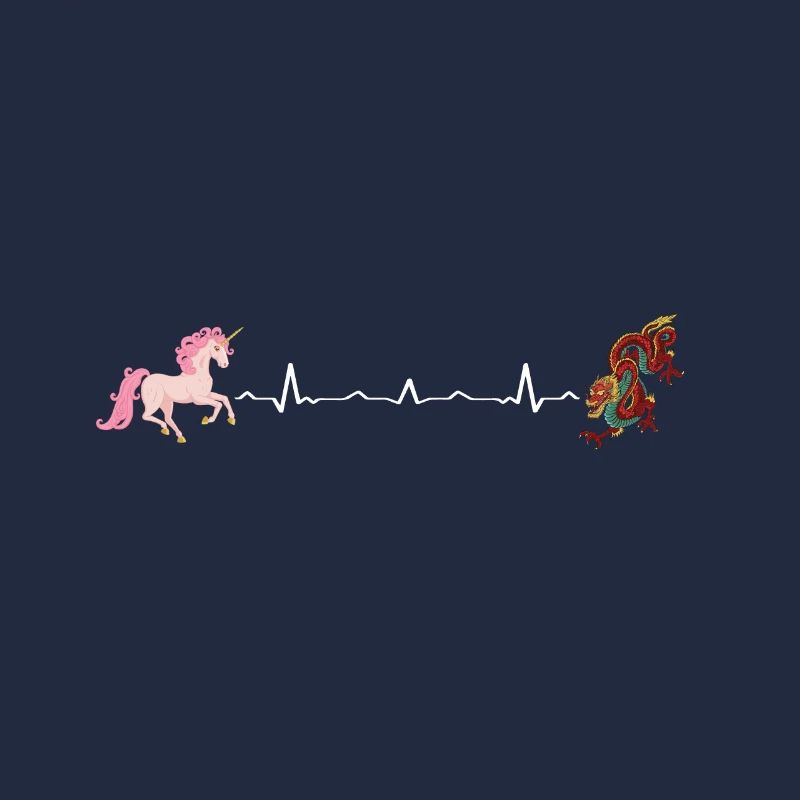 Süßes Einhorn Drachen Mädchen Herzschlag Geschenk