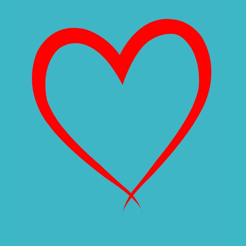 Red heart, simple and elegant. In love