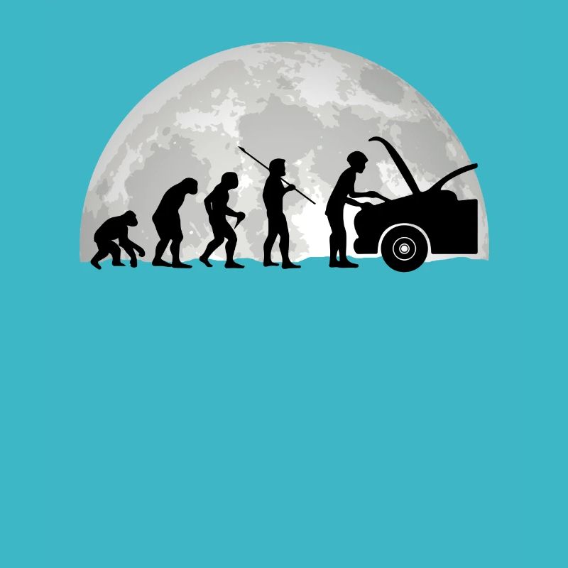 KFZ Mechaniker Evolution Im Mondlicht Geschenk