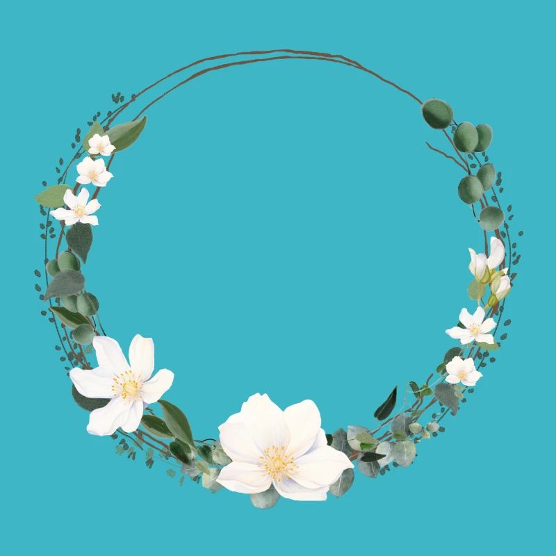 Eucalyptus Wreath Flowers Personalizable
