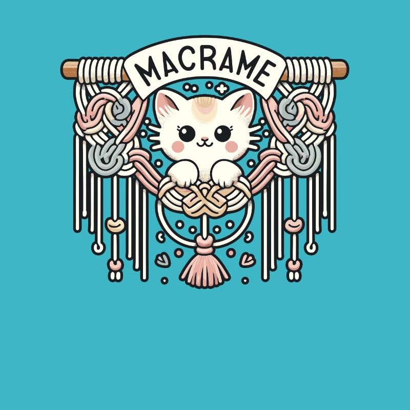 Drôle de macramé chat artiste macramé