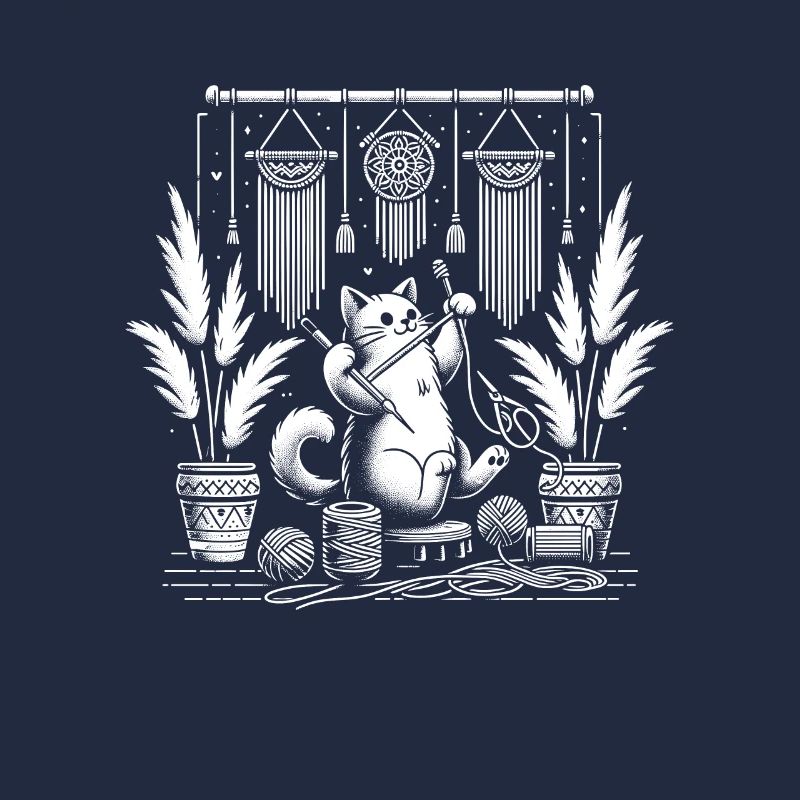 Funny Macrame Cat Artist Macrame