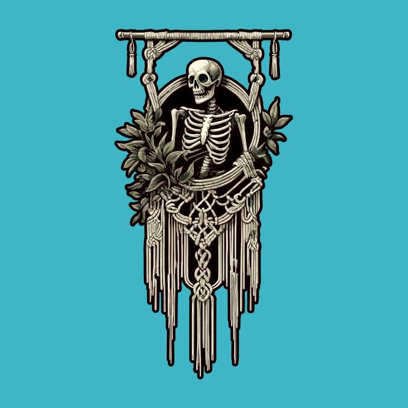 Design de macramé d’humour noir pour les amateurs d’artisanat