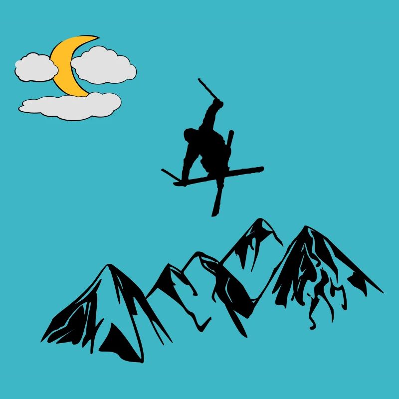 Berg mit Ski Freestyler