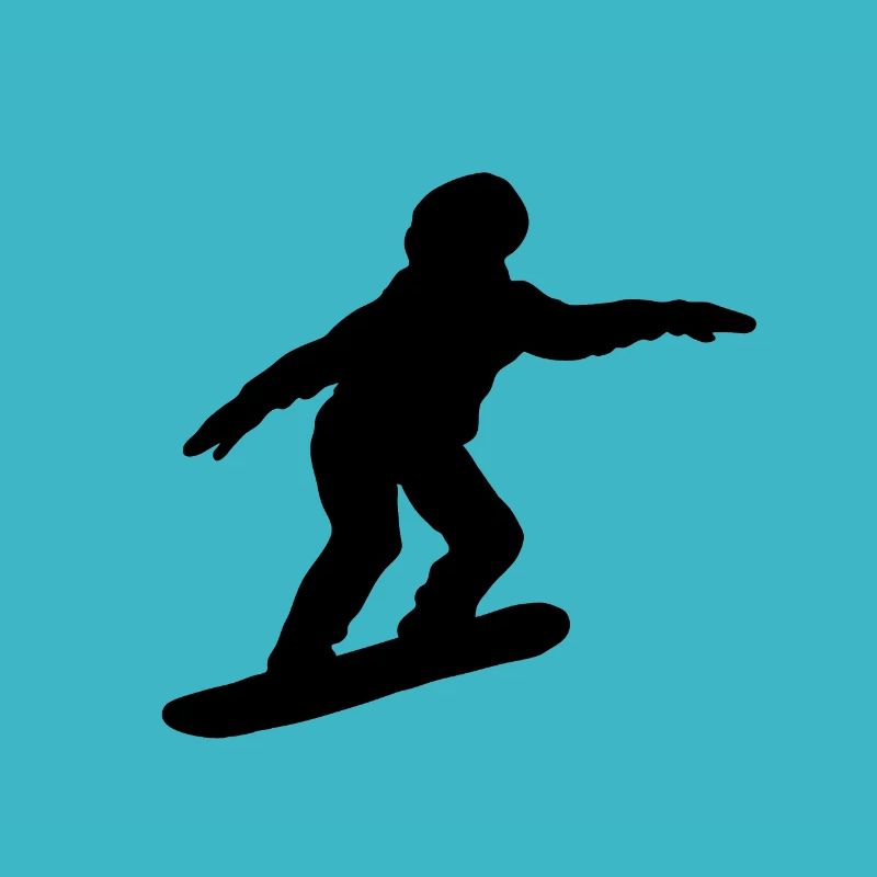 Snowboarder Snowboard Silhouette noir Athlètes