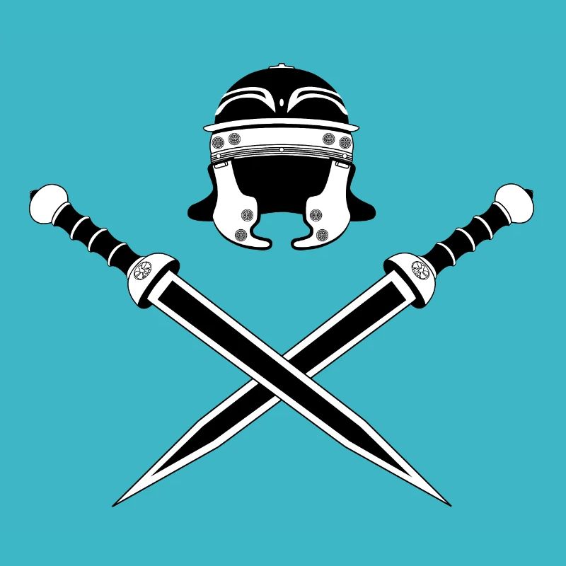 legionario romano, elmo e spade